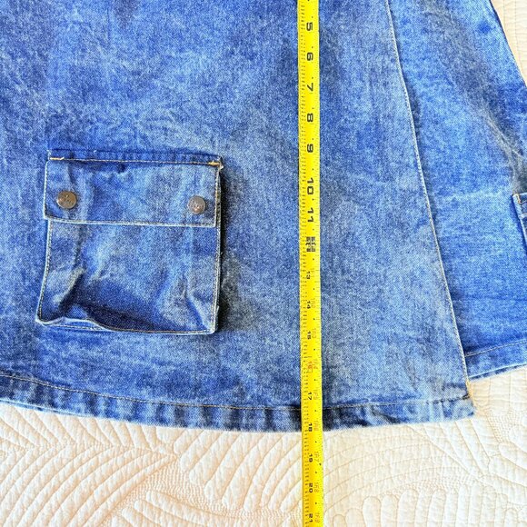 THE PEOPLE Vs. Acid Wash Denim Wrap Mini Skirt with Pockets | Size M | Retro Y2k - Picture 16 of 17